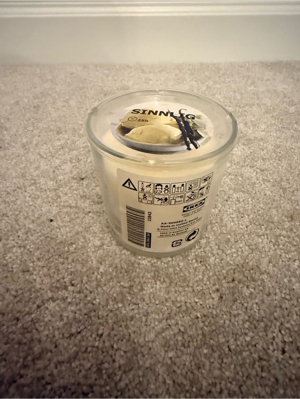 SINNLIG IKEA Vanilla Scented Candle in Clear Glass